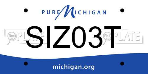 SIZ03T Michigan License Plate