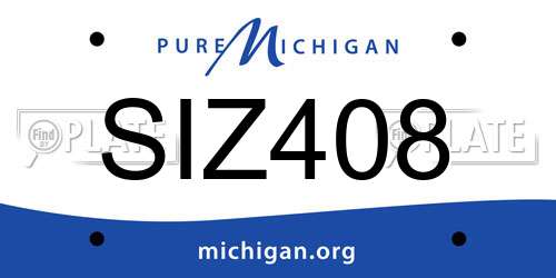 SIZ408 Michigan License Plate