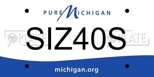 SIZ40S Michigan License Plate