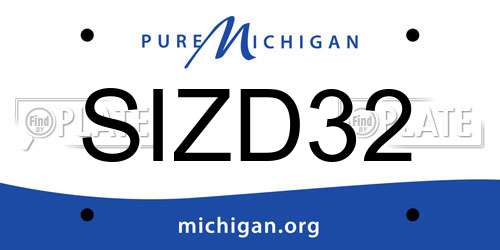 SIZD32 Michigan License Plate
