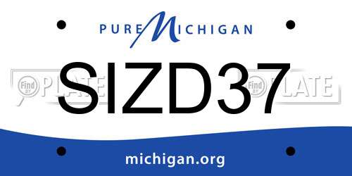 SIZD37 Michigan License Plate