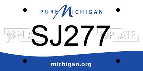SJ277 Michigan License Plate