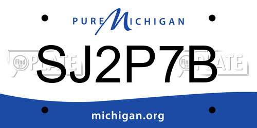 SJ2P7B Michigan License Plate