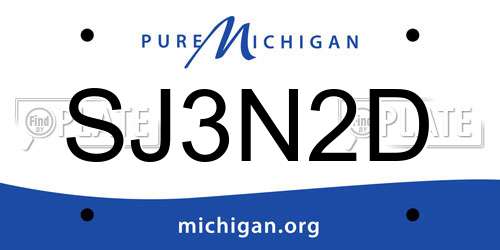SJ3N2D Michigan License Plate