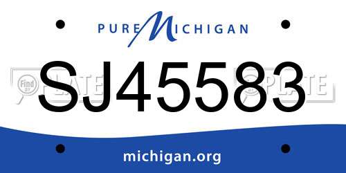 SJ45583 Michigan License Plate