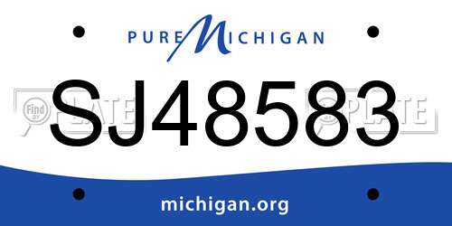 SJ48583 Michigan License Plate