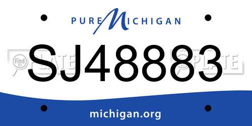 SJ48883 Michigan License Plate