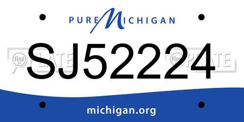 SJ52224 Michigan License Plate