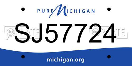 SJ57724 Michigan License Plate