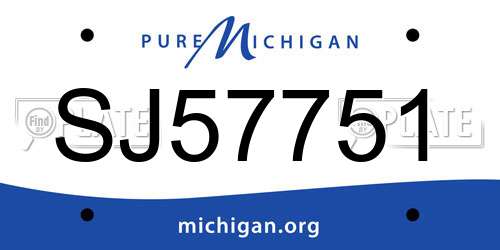 SJ57751 Michigan License Plate
