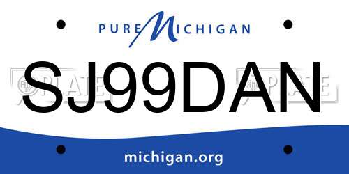 SJ99DAN Michigan License Plate