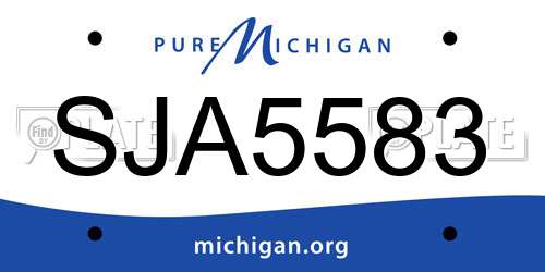 SJA5583 Michigan License Plate