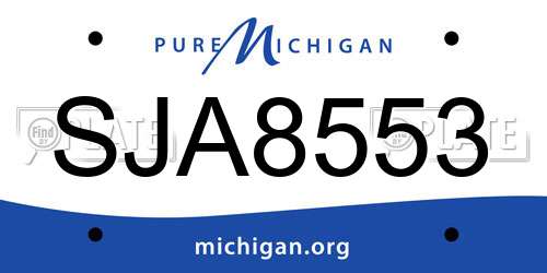 SJA8553 Michigan License Plate