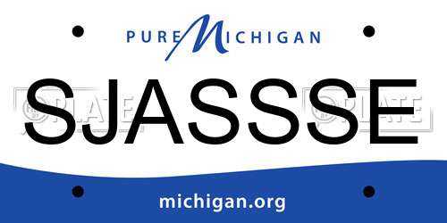 SJASSSE Michigan License Plate