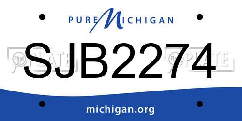 SJB2274 Michigan License Plate