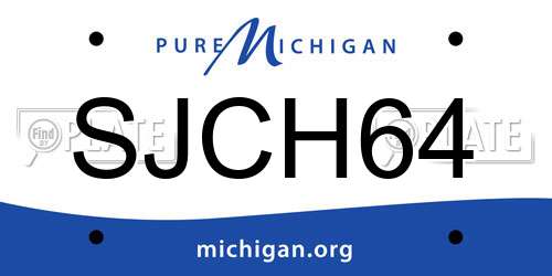 SJCH64 Michigan License Plate