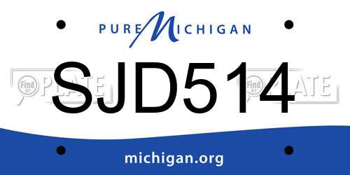 SJD514 Michigan License Plate