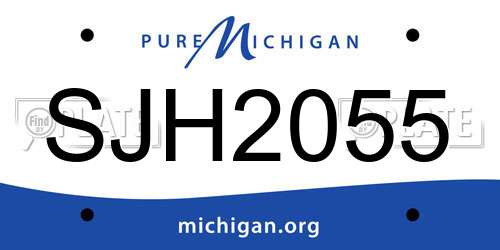 SJH2055 Michigan License Plate