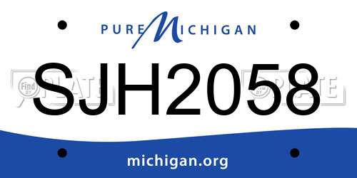 SJH2058 Michigan License Plate