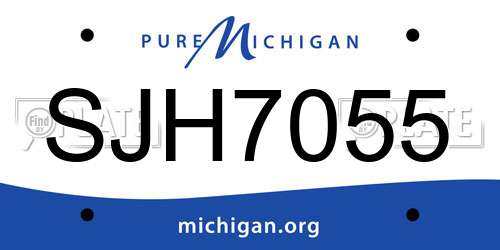 SJH7055 Michigan License Plate