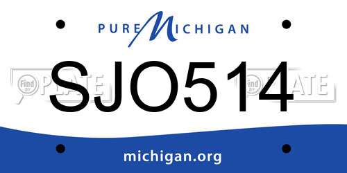 SJO514 Michigan License Plate