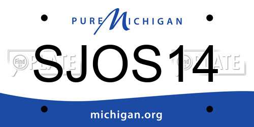 SJOS14 Michigan License Plate