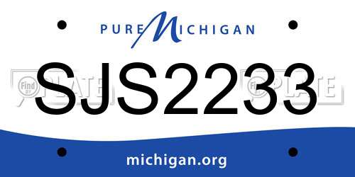 SJS2233 Michigan License Plate