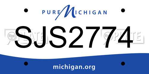 SJS2774 Michigan License Plate