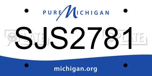 SJS2781 Michigan License Plate