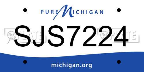 SJS7224 Michigan License Plate