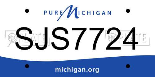 SJS7724 Michigan License Plate