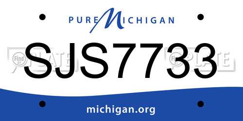 SJS7733 Michigan License Plate
