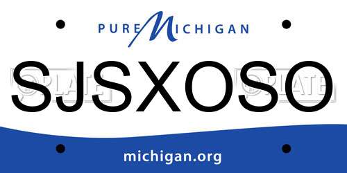 SJSXOSO Michigan License Plate