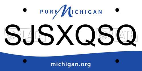 SJSXQSQ Michigan License Plate