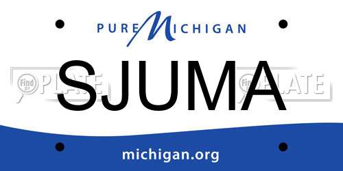 SJUMA Michigan License Plate