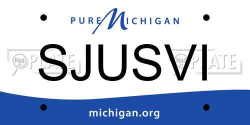 SJUSVI Michigan License Plate