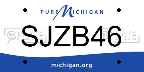 SJZB46 Michigan License Plate