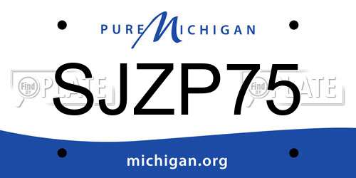 SJZP75 Michigan License Plate