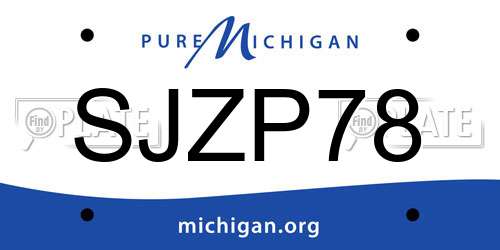 SJZP78 Michigan License Plate