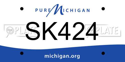 SK424 Michigan License Plate