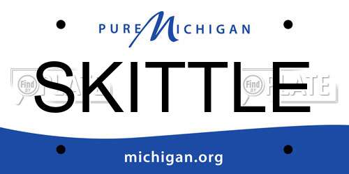 SKITTLE Michigan License Plate