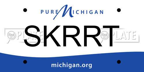 SKRRT Michigan License Plate