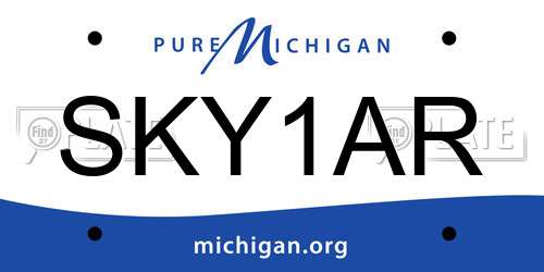 SKY1AR Michigan License Plate