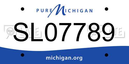 SL07789 Michigan License Plate
