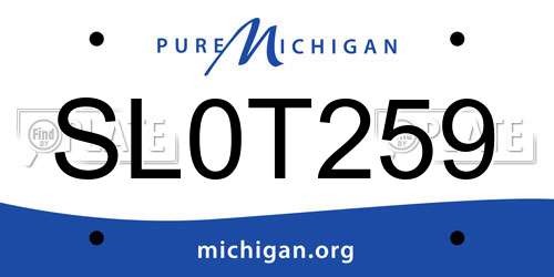 SL0T259 Michigan License Plate