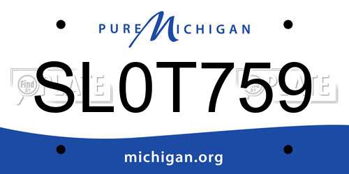 SL0T759 Michigan License Plate