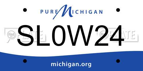 SL0W24 Michigan License Plate