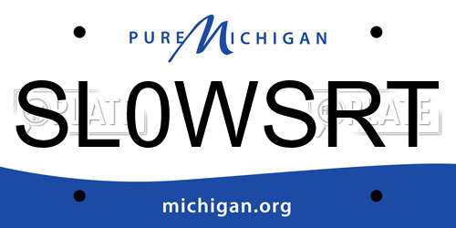SL0WSRT Michigan License Plate