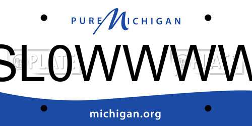 SL0WWWW Michigan License Plate