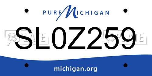 SL0Z259 Michigan License Plate